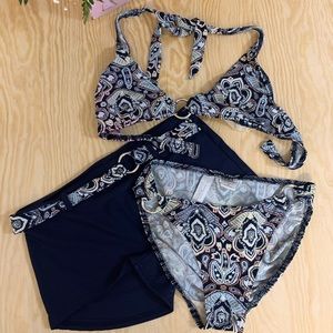 Swim bikini, top and two bottoms by LOFT
